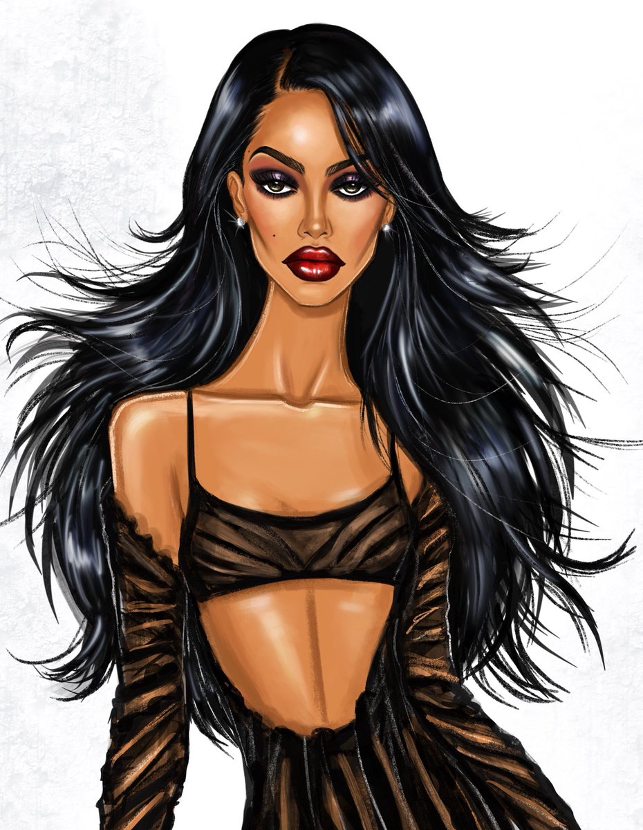 Hayden_Williams's tweet photo. “Speak your heart, don’t bite your tongue”…🐍💋

25 years ago, #Aaliyah released #WeNeedAResolution, the hypnotic lead single from her 3rd & final self titled album. I always loved this gothic glamour look from the music video. That incredible smoky eye, glossy red lip combo & wearing a Roberto Cavalli dress styled backwards + Tom Ford for Gucci heels…absolute perfection!! @aaliyah 🖤