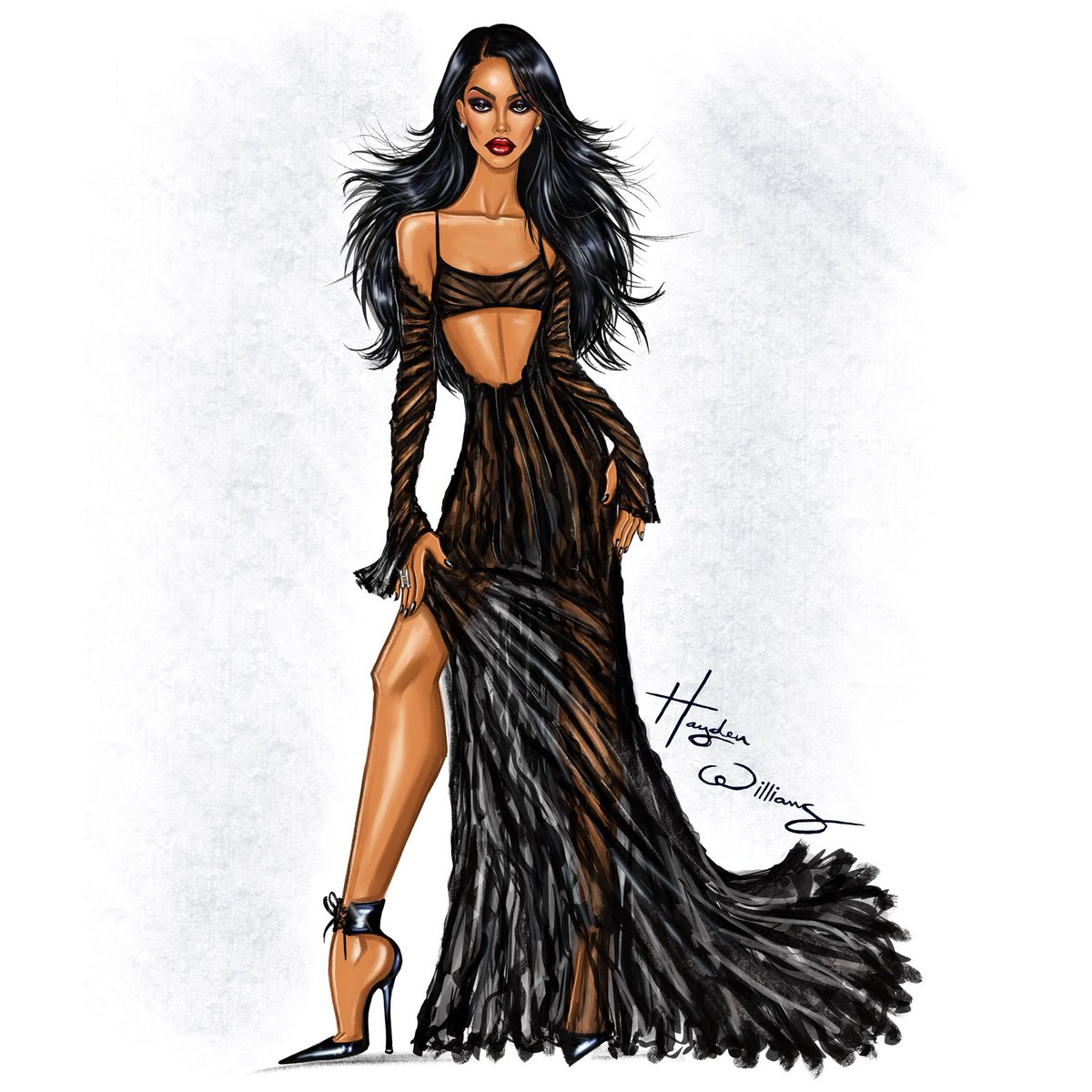 Hayden_Williams's tweet photo. “Speak your heart, don’t bite your tongue”…🐍💋

25 years ago, #Aaliyah released #WeNeedAResolution, the hypnotic lead single from her 3rd & final self titled album. I always loved this gothic glamour look from the music video. That incredible smoky eye, glossy red lip combo & wearing a Roberto Cavalli dress styled backwards + Tom Ford for Gucci heels…absolute perfection!! @aaliyah 🖤