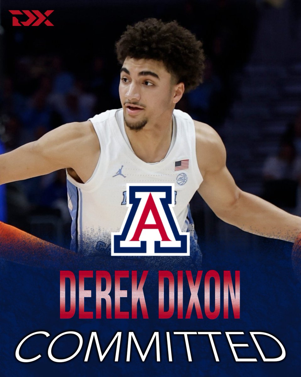 NEWS: North Carolina transfer PG Derek Dixon has committed to Arizona, CAA Basketball tells DraftExpress.

Tommy Lloyd's backcourt is set with Dixon, JJ Mandaquit and Caleb Holt as the Wildcats aim for another Final Four run.
