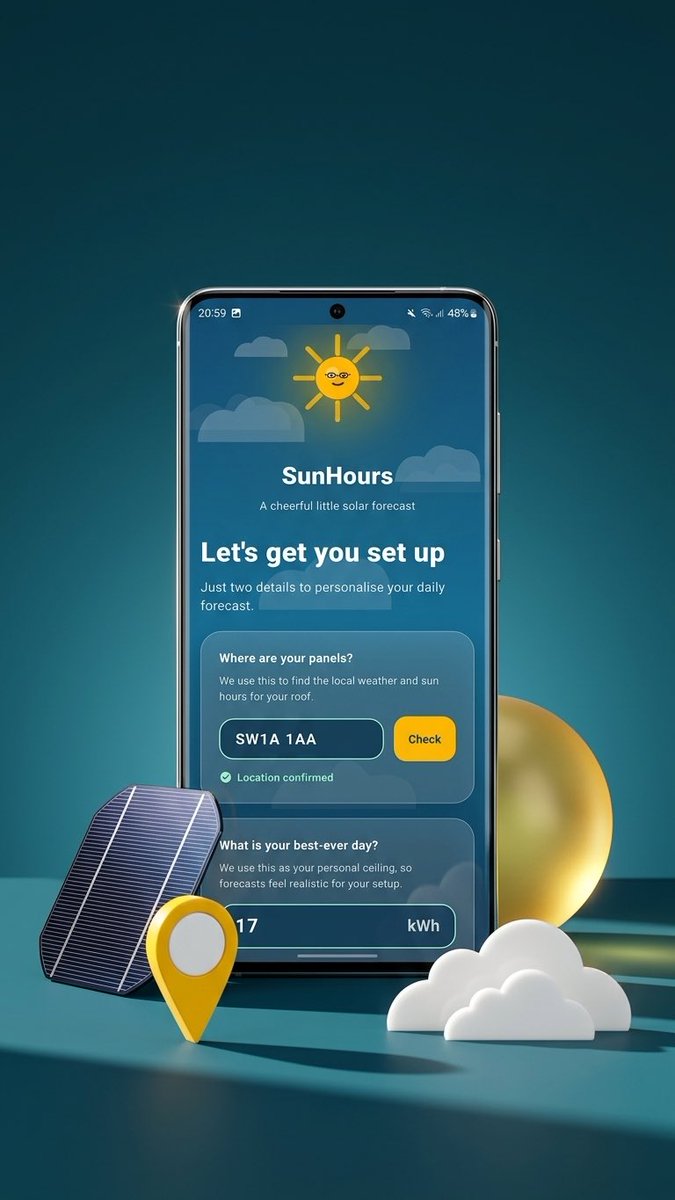 SunHoursApp's tweet image. Want to know how much energy your solar panels will give you over the next few days?

Can’t be bothered with complicated set ups? 

That’s why I’ve designed Sun Hours for Solar Panels. 

2 questions and you’re good to go! 

#SolarPanels #PV #octopus 

play.google.com/store/apps/det…