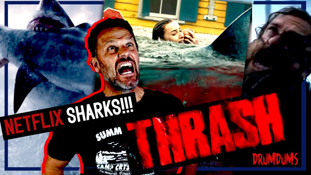 Drumdums's tweet photo. Another year and another shark movie has graced us. THRASH is a new Netflix shark movie with a hurricane setting, very much like another creature feature from a few years ago, Crawl. But does it live up to the quality of that awesome flick? Let's review! #Thrash #Sharks #Netflix 

https://t.co/WqlXkAXwgy