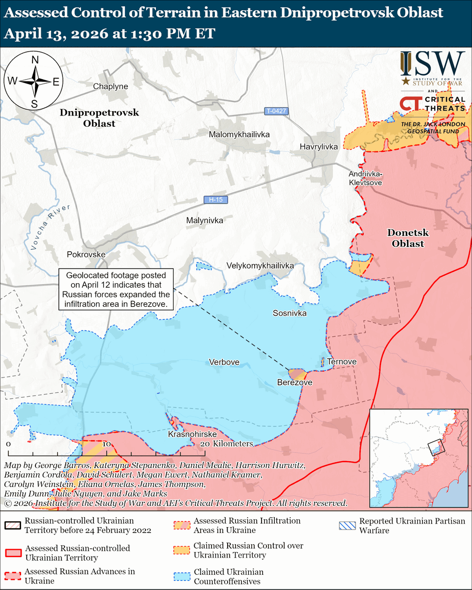 TheStudyofWar's tweet photo. NEW: The Kremlin is downplaying Viktor Orban’s election defeat as Russia loses a key European ally.

Other Key Takeaways:

An open-source analysis of Russian contract recruitment reports that Russian recruitment continues to decline as battlefield casualties rise, consistent with other indicators of Russian recruiting and manpower challenges that ISW has observed.

Russian and Ukrainian officials issued competing Orthodox Easter ceasefire violation accusations, demonstrating the challenges of implementing a sustainable ceasefire without clearly defined terms, monitoring mechanisms, and dispute resolution mechanisms.

Kremlin officials may be continuing to set rhetorical conditions to engage in operations in the airspace of Finland and the Baltic states.

Ukrainian forces recently advanced in the Slovyansk direction. Russian forces recently advanced in the Oleksandrivka direction.    

Ukrainian forces may have continued their long-range strike campaign against Russian defense industrial infrastructure. Russian forces launched 98 drones against Ukraine.