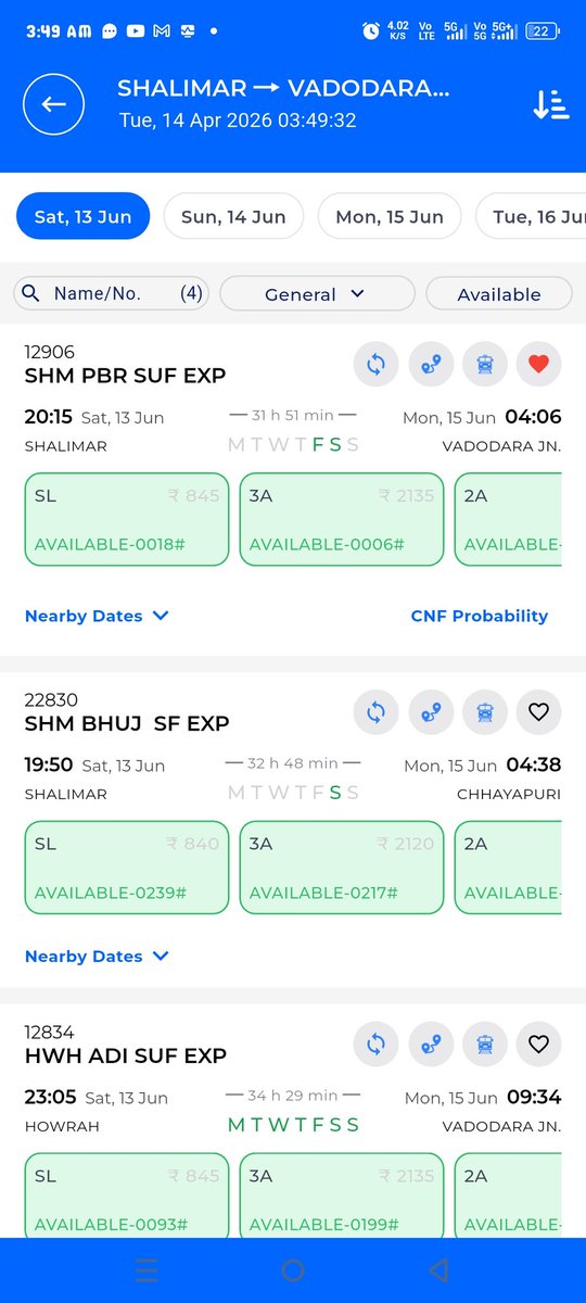 IamAslamsk's tweet photo. Only 18 Sleeper and 6 3AC seats available for a date months away? 🧐 The numbers haven't budged since yesterday. God knows where the remaining seats disappeared to! Any clarity on this? @IRCTCofficial @RailwaySeva @RailMinIndia @AshwiniVaishnaw https://t.co/J1fpzqrWMo