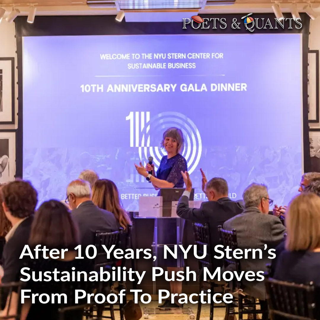 PoetsAndQuants's tweet image. After 10 years, Stern’s Center for Sustainable Business shifts from proving sustainability’s value to embedding it in business decisions.

Read More: hubs.la/Q04bS8XP0

#nyu #stern #sustainable #business #businessschool #sustainability