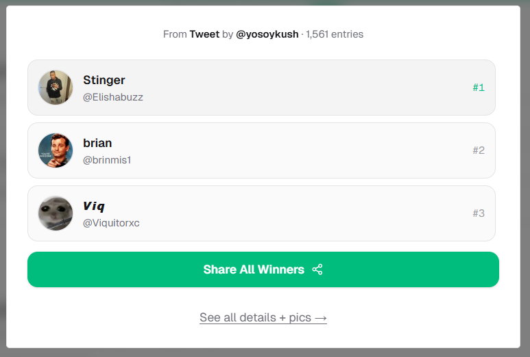 yosoykush's tweet photo. Congrats to @Elishabuzz @brinmis1 and @Viquitorxc please send me a dm! https://t.co/TBQ6e1bFsX