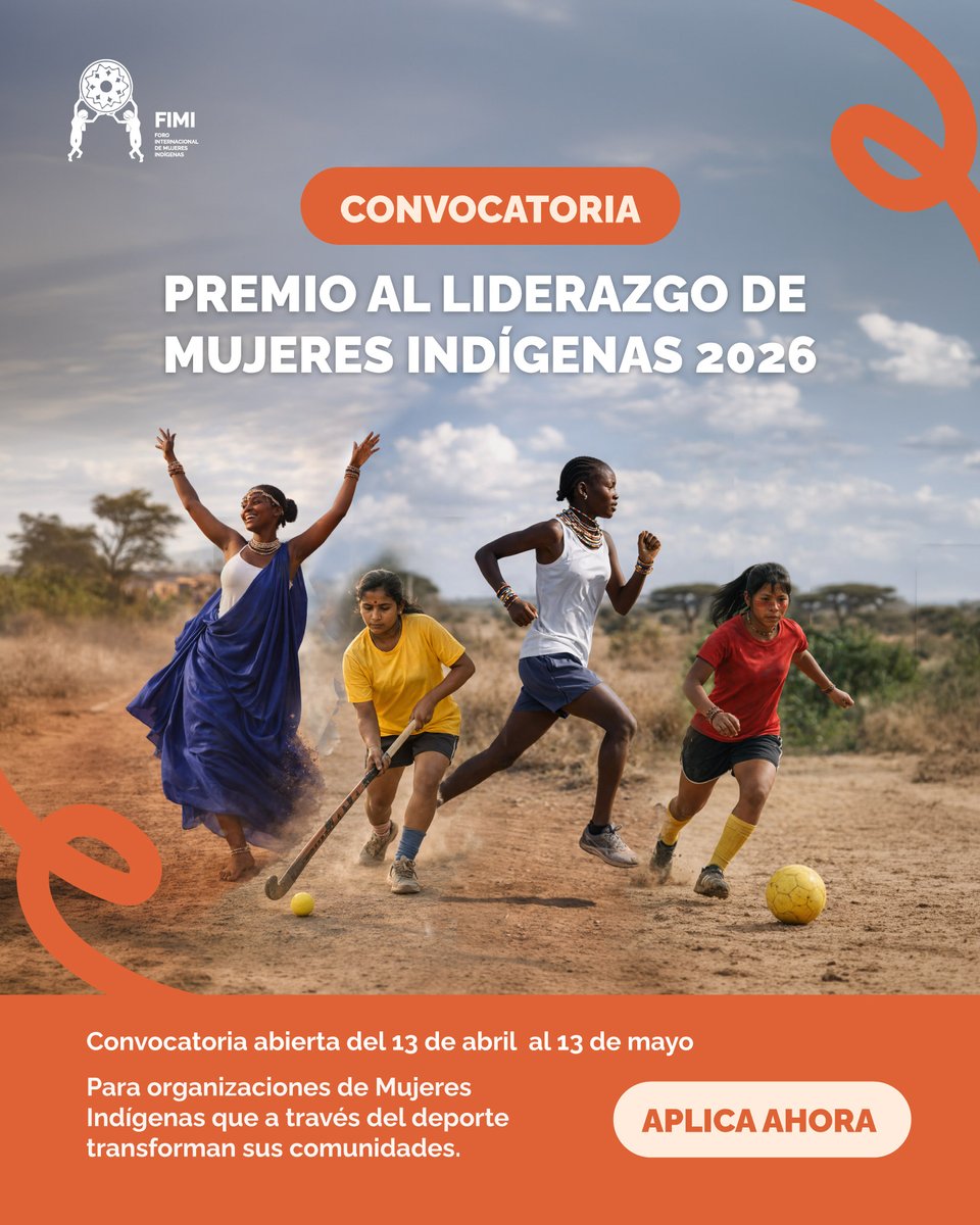IIWF's tweet photo. 🌿✨ Convocatoria abierta

Ya está abierta la convocatoria del Premio al Liderazgo de Mujeres Indígenas 2026 del FIMI.

Invitamos a colectivos u organizaciones de Mujeres Indígenas que, mediante el deporte desde un enfoque de autocuidado y bienestar integral,  han logrado generar cambios significativos en sus comunidades.

👉🏽 Consulta la convocatoria y postula: https://t.co/4tbChALAG3