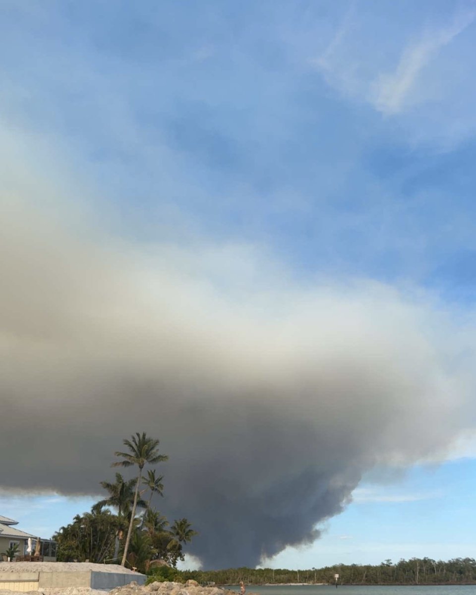 justgot_robbed's tweet photo. Picayune Strand State Forest fire. Picture from Port Royal Beach https://t.co/0iDpwqdrVz