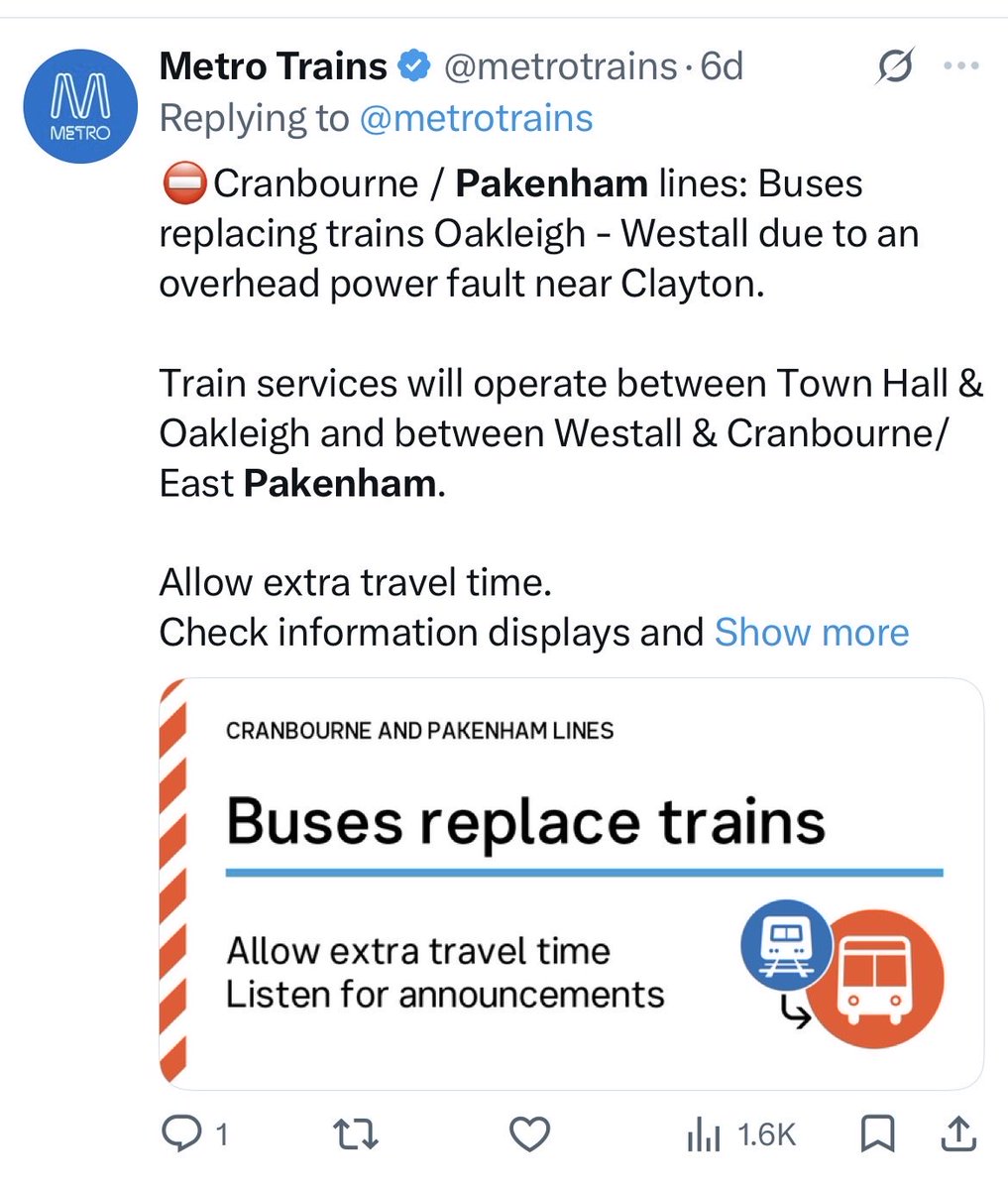 deendilan's tweet photo. @metrotrains Third Tuesday in a row https://t.co/YjuNJHTEc4
