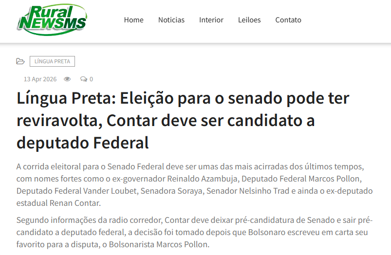 Aparentemente o presidente do PL do MS, Reinaldo Azambuja ficou sem desculpas para não querer o Pollon como candidato a senado. E agora, qual será o novo impeditivo q ele vai dar?🤡🤣