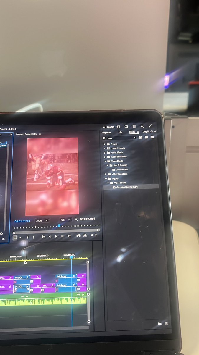 Greg_Graves_4's tweet photo. Enterprise almost done … learned that Gaussian Blur in premiere today!! Feeling good , to close out the semester. https://t.co/nbpbcvNjws