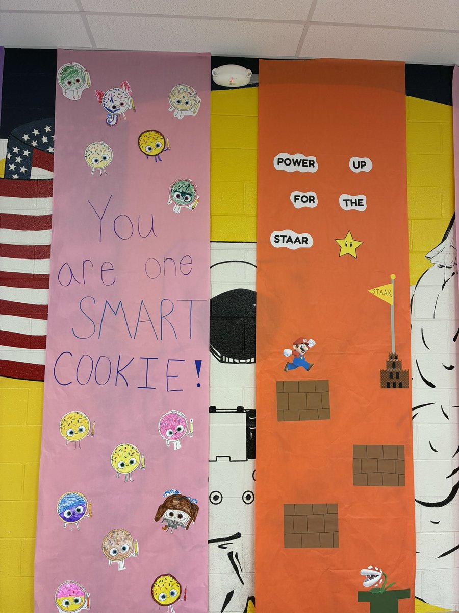 NISDScobee's tweet photo. Our Challengers are ready to knock this STAAR test out of the park! Check out some of the banners  classes made to pump up the test takers!! We’ve got this!! 🌟🚀📖 @NISD @NISDElemCI @NISDElemMath @nisdelemelar https://t.co/HrteIid3Xl