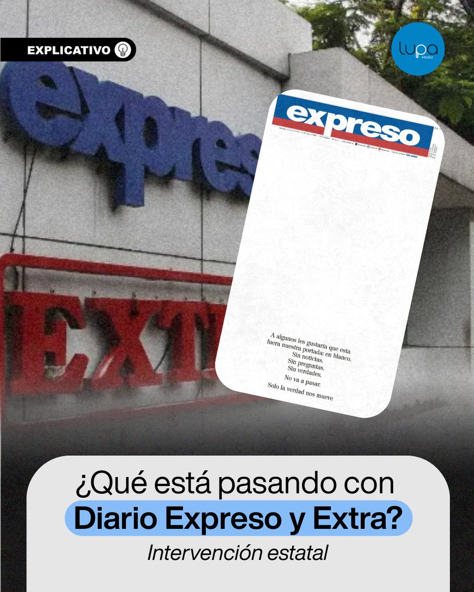 🔍 #LupaTeExplica | ¿Qué está pasando entre Granasa, Diario Expreso y el Estado? 

Hay investigaciones tributarias, disputa por acciones e intervención estatal en curso. Aquí te lo contamos⬇️

1️⃣  El origen: denuncias y auditorías
▪️ El SRI detectó presuntas inconsistencias en