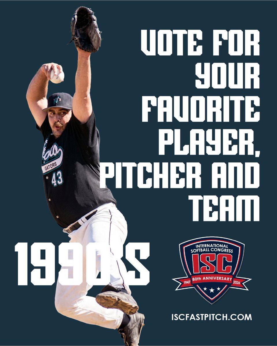 ISCFastpitch's tweet photo. 🥎 THE BATTLE FOR THE 90s IS ON! 🥎

🗳 VOTE HERE: https://t.co/eSPfivQIHI

#MensFastpitch #ISC #ISCLegends #SoftballLegends #90sFastpitch #VotNow #FastpitchFamily https://t.co/sRuFsdVvUe