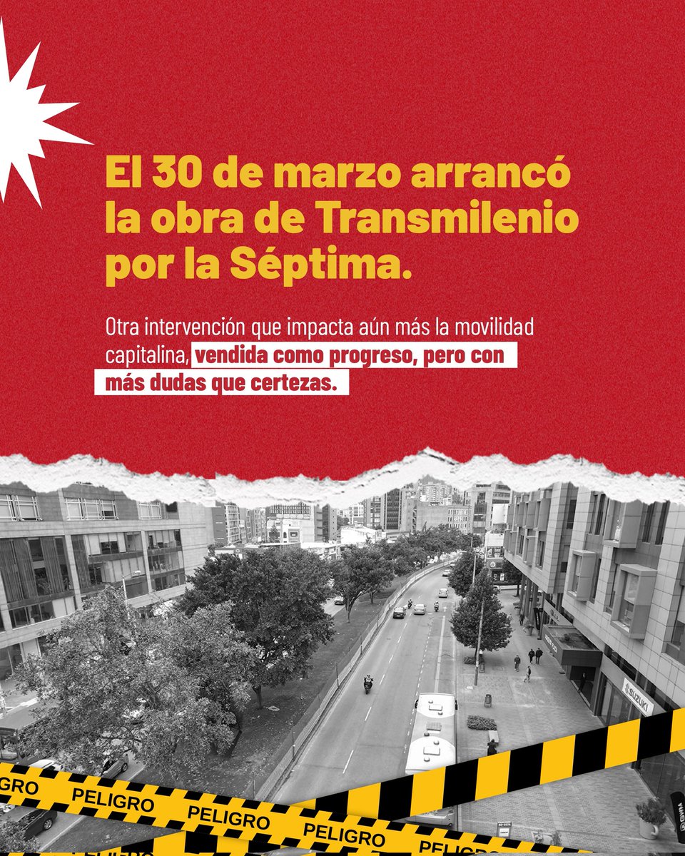 AccopColo's tweet photo. Bogotá entra en obra mientras se redefine quién puede habitarla. La Séptima se interviene entre dudas, impactos ambientales y decisiones que priorizan ciertos modelos de movilidad. 🚌

#Galan #BOGOTÁ https://t.co/JnVIKPW19j