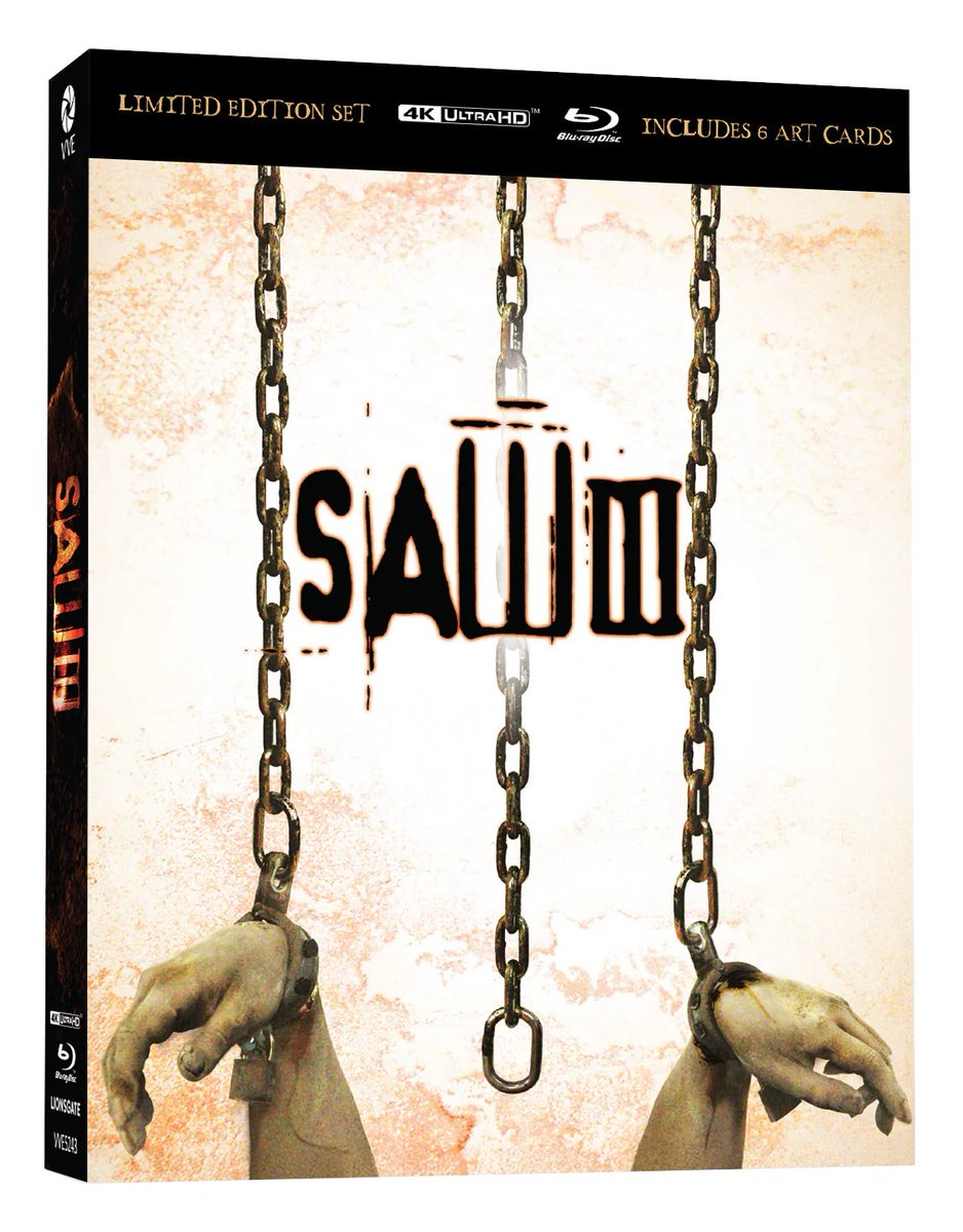 sawspace's tweet photo. In the same vein, #SawIII was unchained on 4K (Disc 1: Theatrical) + Blu-ray (Disc 2: Unrated Cut) Ltd Edition with 3D Lenticular Hardcase + Art Cards on 25th Feb 2026 through @viavisionent

These sets are limited to 2000 copies only.

Purchase here: https://t.co/G9r8B4YqJ6 https://t.co/1z2JhqxY4f