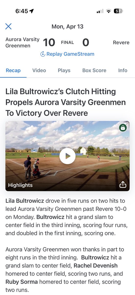 Aurora Softball tweet media