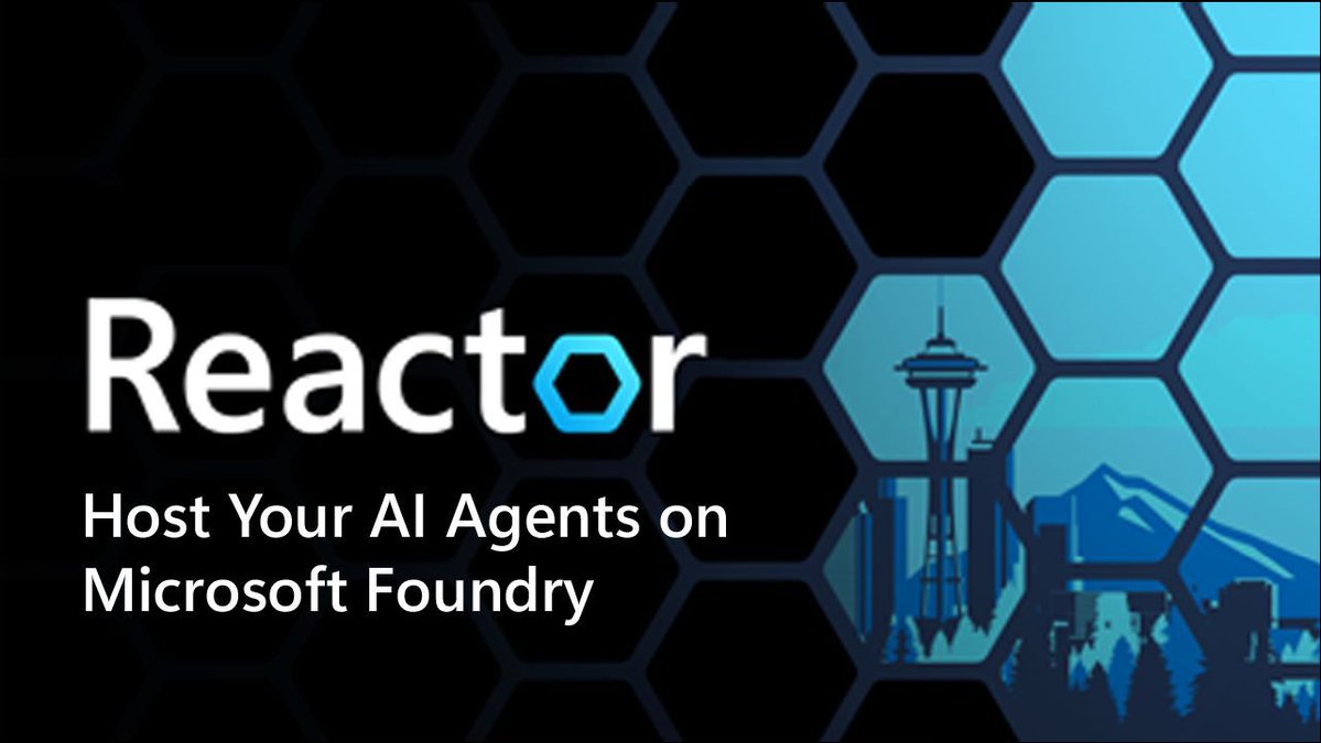 dotnet's tweet image. 🚀 Host AI Agents on Microsoft Foundry
🗓️ Apr 27–30 | 10am PT
Learn to deploy agents with Agent Framework &amp;amp; LangChain/LangGraph—plus tools, evals, and guardrails.
🎤 Live office hours after each session
👉 aka.ms/AgentsOnFoundr…
#MicrosoftFoundry #AIAgents #LangChain #Azure
