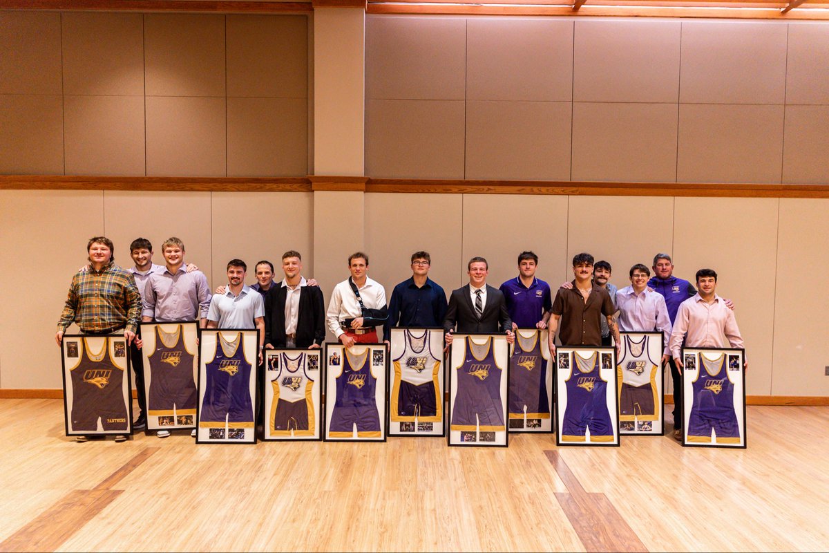 UNI_wrestling's tweet photo. Thank You Seniors 💛💜

#PantherTrain l #EverLoyal https://t.co/OcCUTFYLU5