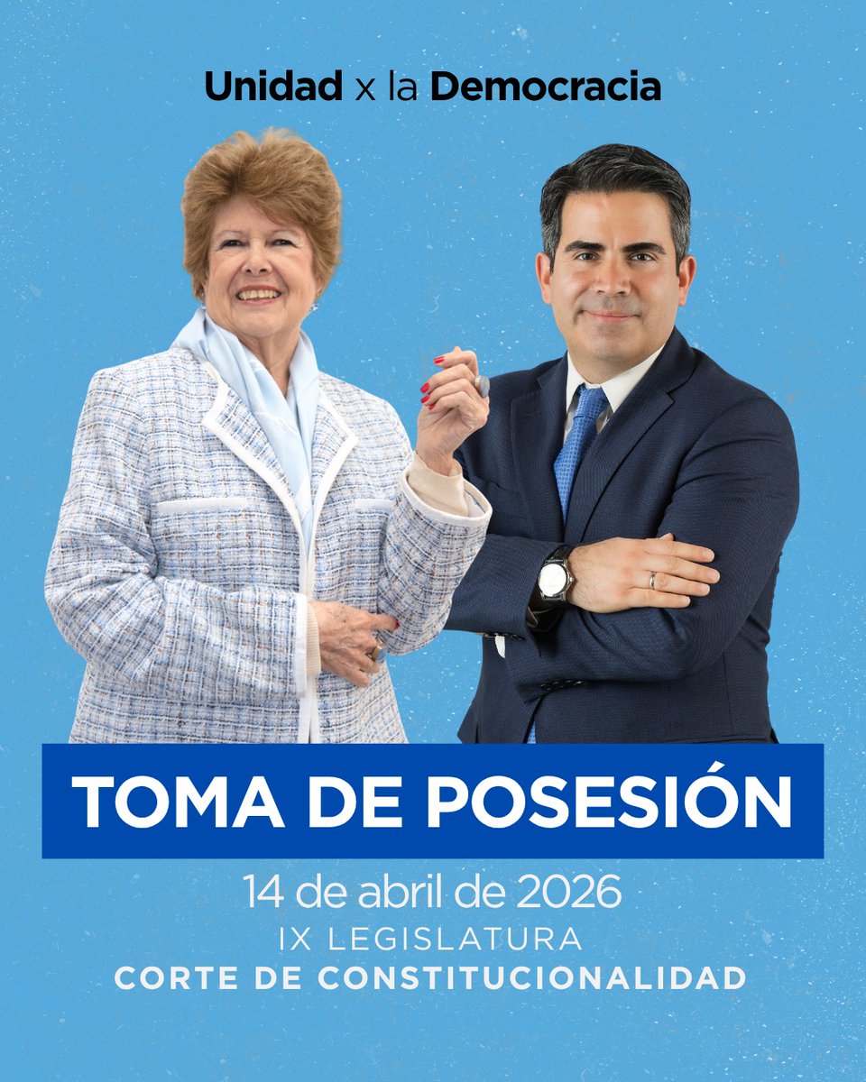 UxD_GT's tweet photo. Mañana, Astrid Lemus y Luis Fernando Bermejo deben tomar posesión como magistrados de la CC.
Cualquier intento del MP que busque alterar este resultado pone en peligro la institucionalidad. https://t.co/qMhQyO12Tr