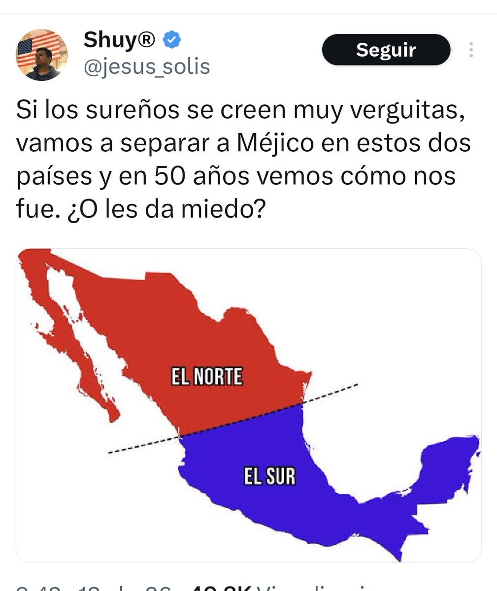 Hay weyes que no se si dan lástima, coraje, vergüenza o qué,  apenas sabe escribir juntando letras por como suenan y ya se siente Trump 🤣🤣🤣