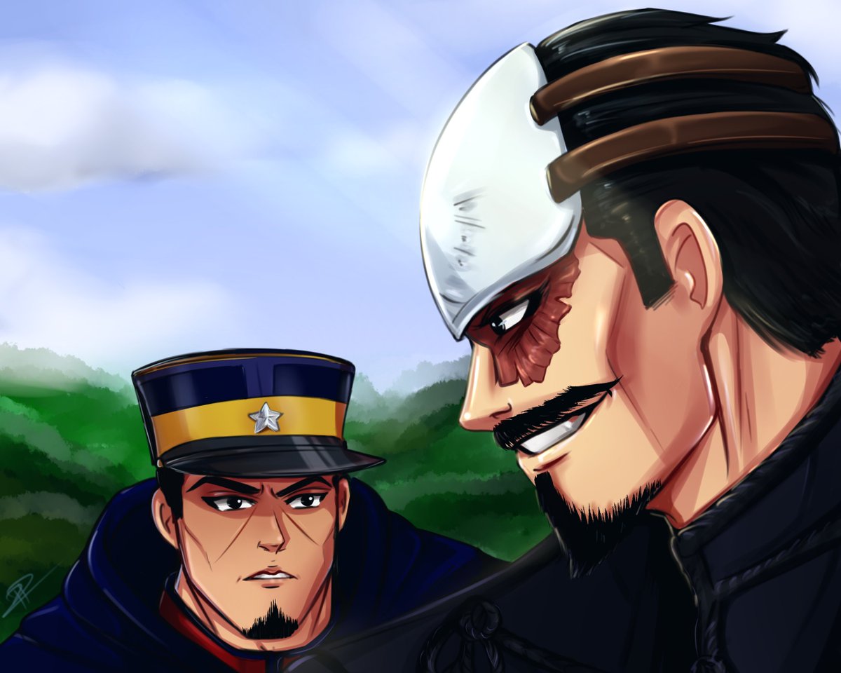 Lil #GoldenKamuy panel redraw that turned into a whole different piece oops