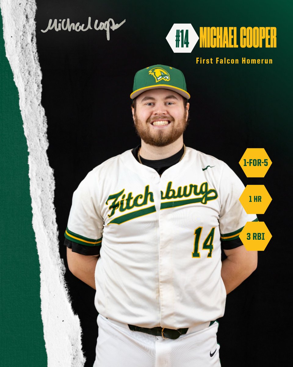 FSU_Falcons's tweet image. ⚾MilestoneAlert⚾
Congrats to Fitchburg State @fsufalconsbaseball graduate student Michael Cooper, who notched his home run in Falcons uniform during a 15-7 triumph over the Trailblazers of MCLA this afternoon.

#FearTheFlock