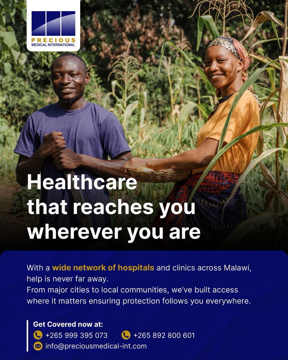 PreciousMedInt's tweet photo. No matter where life takes you, quality medical care is always within your reach.
Anadkat House, 2nd Floor, Glynn Jones Rd, Blantyre.
Call us on: +265 999 395 073 / +265 892 800 601

#PMI #PreciousMedicalInternational #Malawi https://t.co/SjIla8RGyy