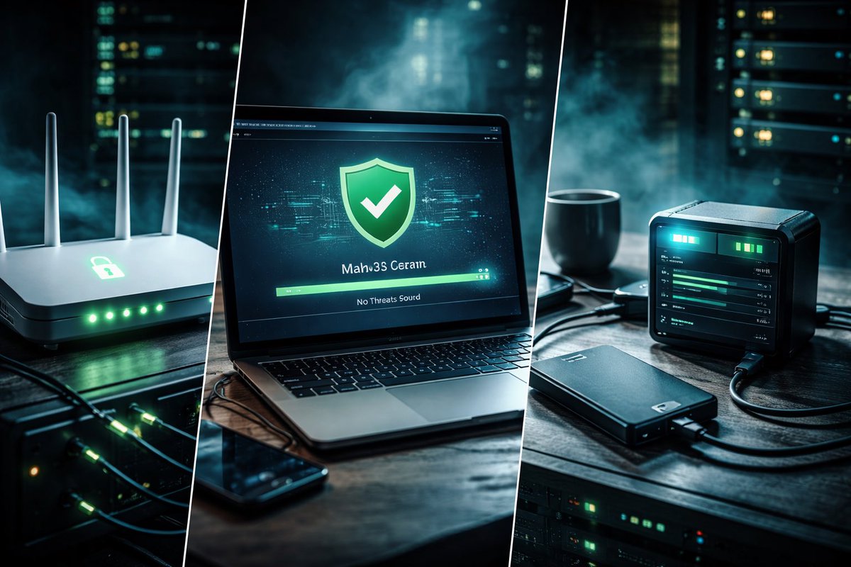 David_cyberPro's tweet photo. Step 3: Scan defenses, network &amp; backups

• Run a malware scan (use built-in tools or free ones like Malwarebytes)
• Secure Wi-Fi: WPA3 encryption, strong passphrase, change default router admin login
• Verify backups exist and test restoring one https://t.co/WLXoQIyuvJ
