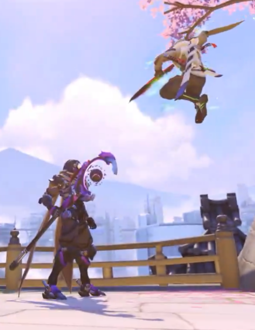 G_AMBLEE's tweet photo. ramattra in genjis mythic weapon showcase they're so in love (ignore genji about to kill him) https://t.co/G0Qd1k2S5J