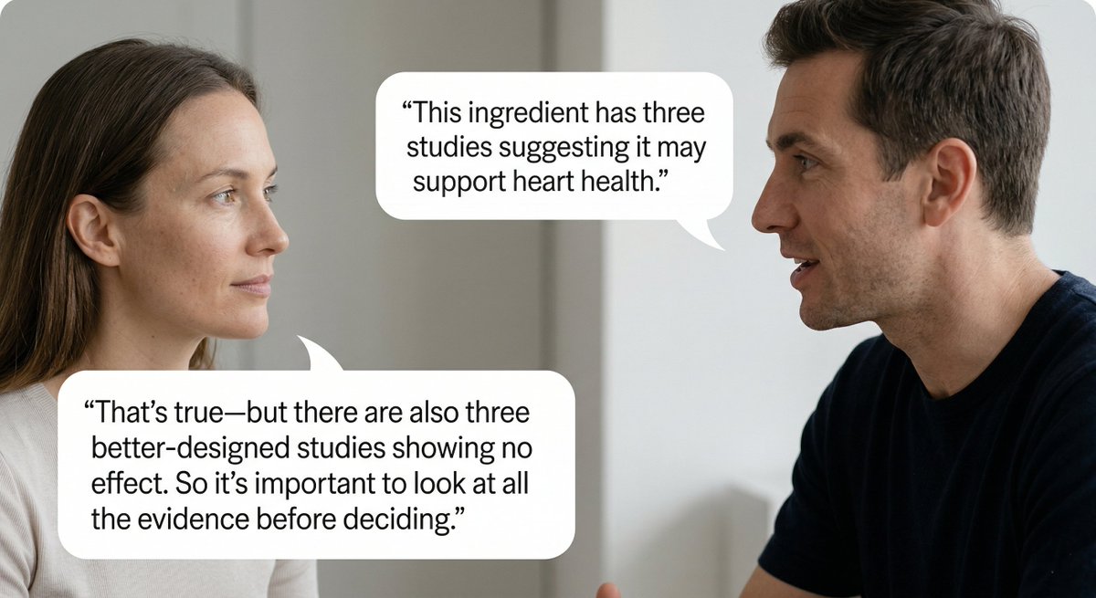 TruthFullHealth's tweet image. Many supplement claims are based on just one or two studies.

But what happens when the full body of evidence tells a different story?

Here’s how to spot cherry-picked research—and make better decisions about what you take.

Link in the comments.

#supplements #science #evidence