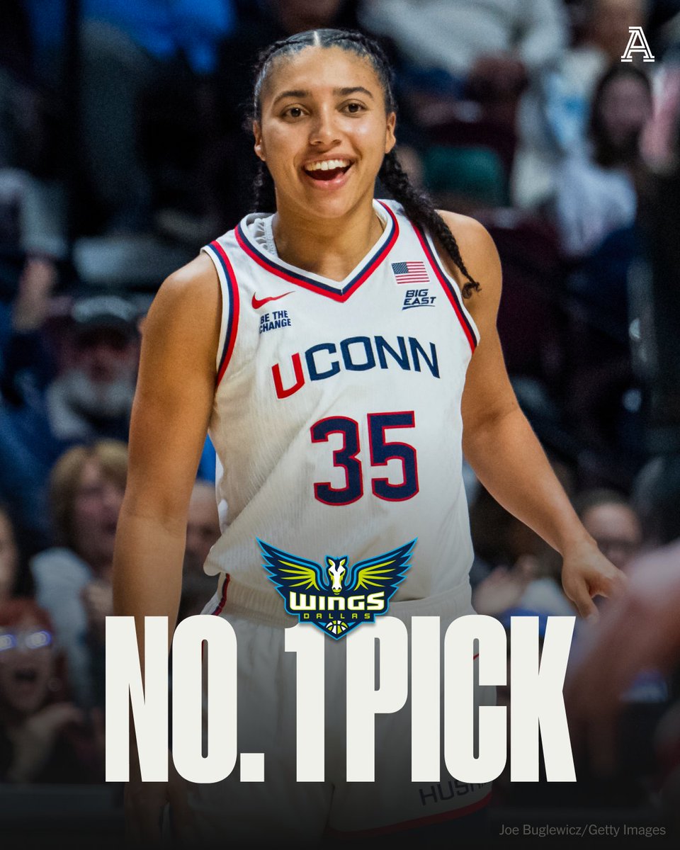 TheAthletic's tweet image. With the No. 1 pick in the 2026 WNBA Draft, the Dallas Wings select Azzi Fudd.

@DallasWings | #WNBADraft