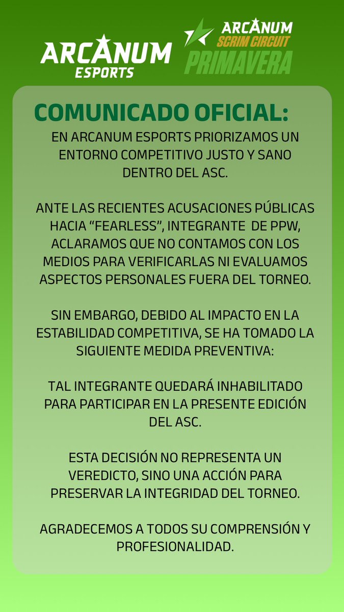 arc_esportsmx's tweet photo. Comunicado sobre PPW en el ASC de Primavera. https://t.co/JYnJDE9i9I