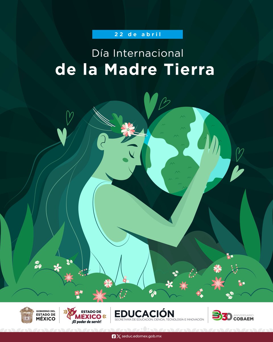 COBAEMex's tweet photo. La Tierra no nos pertenece, pertenecemos a ella. 🌱

La ONU estableció el #DíaInternacionalDeLaMadreTierra para crear conciencia sobre la importancia de cuidar naturaleza, agua y animales.
En #COBAEM fomentamos cultura ambiental que forme generaciones comprometidas. https://t.co/gNjQStwpPY