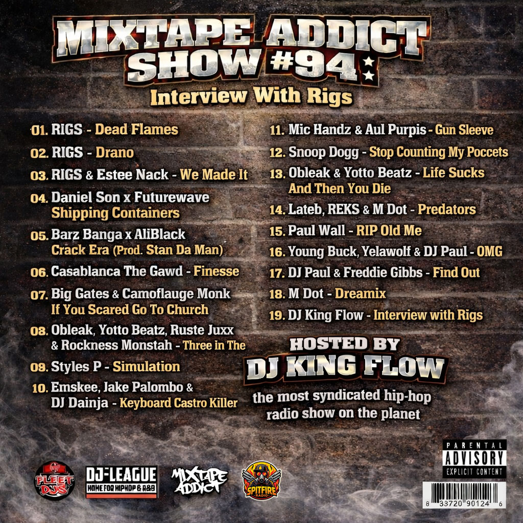 SpitFireRadio_'s tweet photo. Tonight on Spit Fire Radio
Catch the Mixtape Addict Radio Show with DJ King Flow on Spit Fire Radio! ✨ @djkingflow @mixtapeaddictradio  @realeddystarks @SpitFireHipHop

April 13, 2026 🕗 Time: 8PM - 9PM Central 📻

Listen Live: https://t.co/hEb51HaKte

Special Guest: Rigs https://t.co/soA2YUgOhg