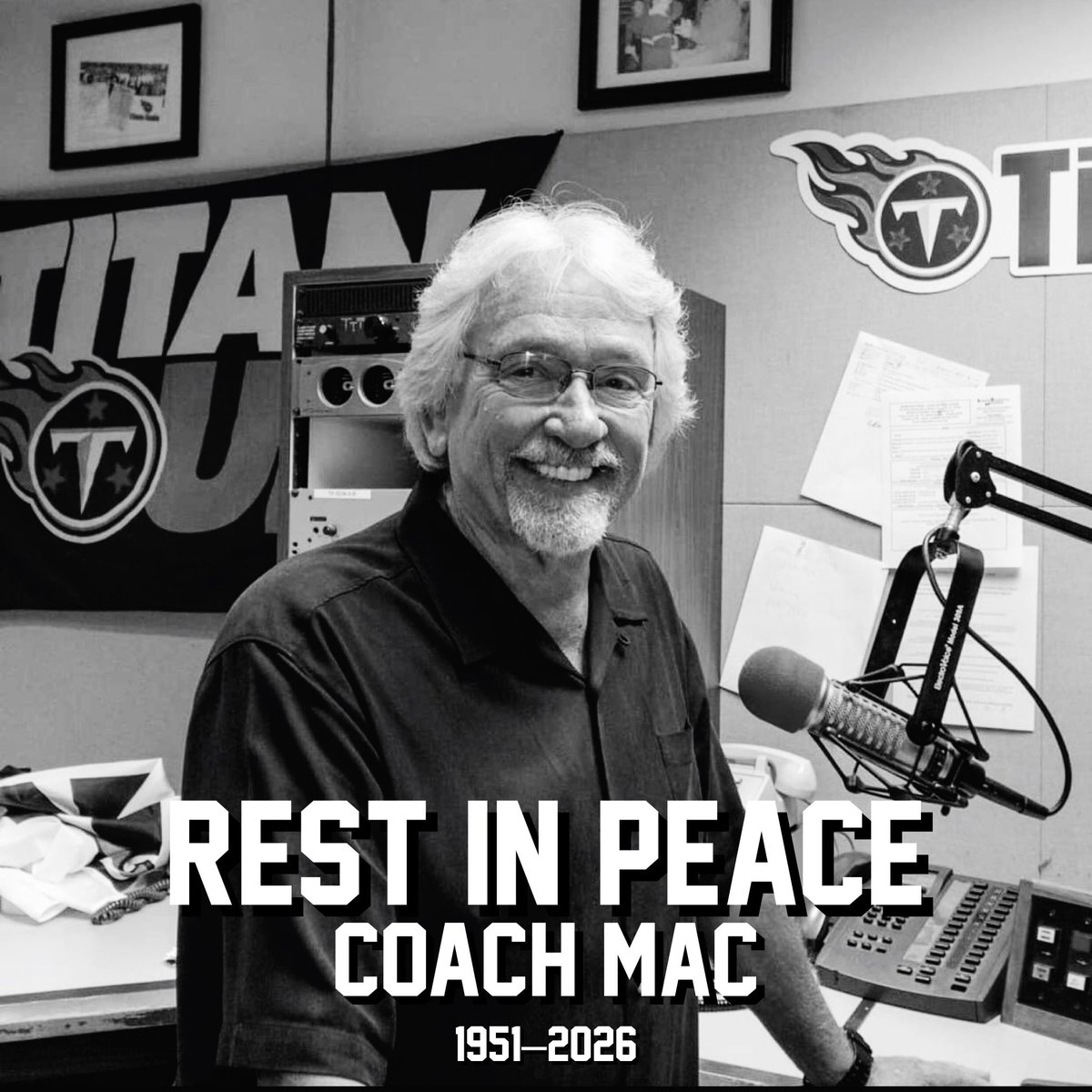 Longtime NFL coach and Titans color analyst Dave McGinnis has passed away at the age of 74

Rest In Peace To A Legend