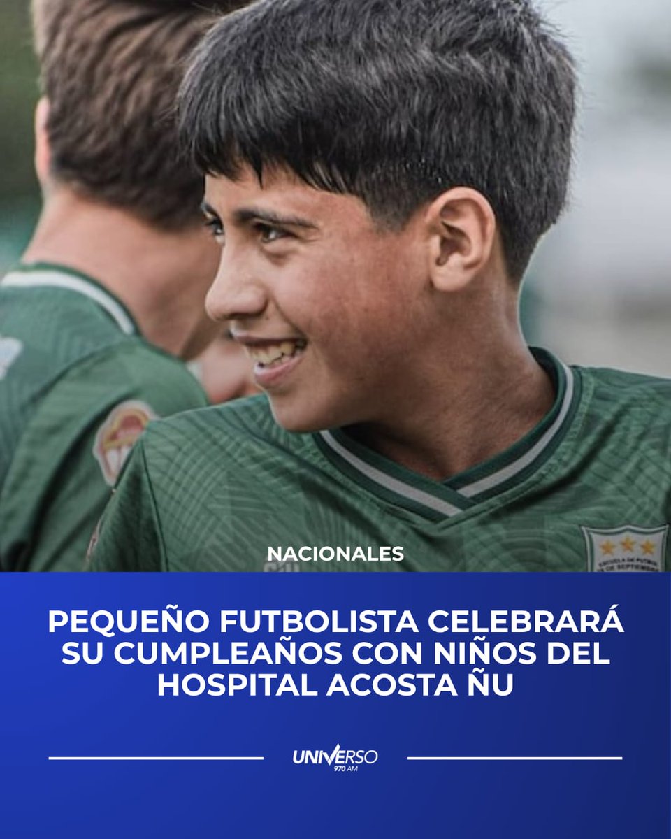 #Nacionales | 🥹🙌🏻Pequeño futbolista celebrará su cumpleaños con niños del Hospital Acosta Ñu

⚽💖 El portal Kennedy News se hizo eco del noble gesto de Jossu, un futbolista de 11 años, de la escuela de fútbol del Club 29 de Septiembre de Capiatá.

🥳🏥 Este pequeño deportista