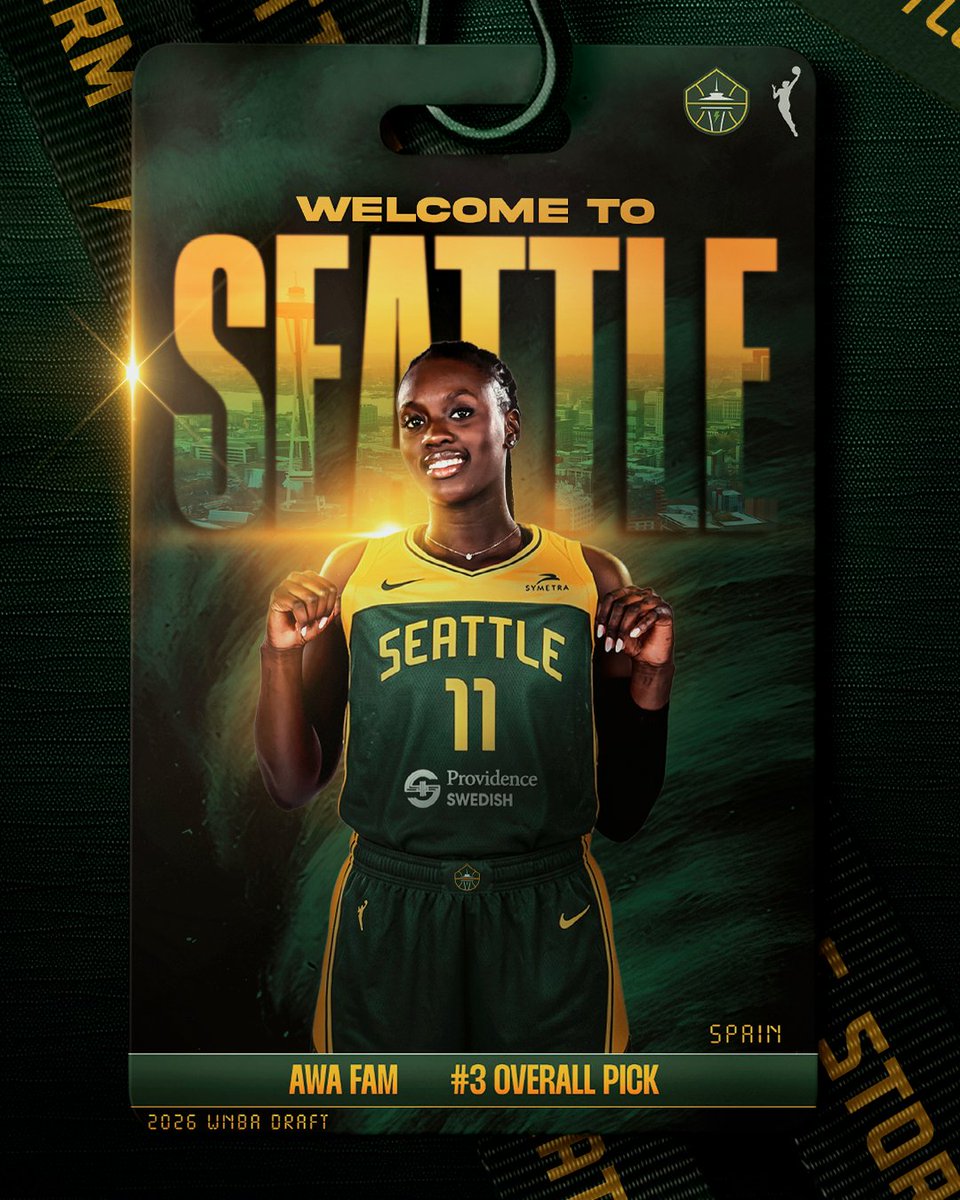 Con el pick #3 del Draft 2026 de la WNBA, Seattle Storm elige a Awa Fam Thiam de España.

#WNBADraft