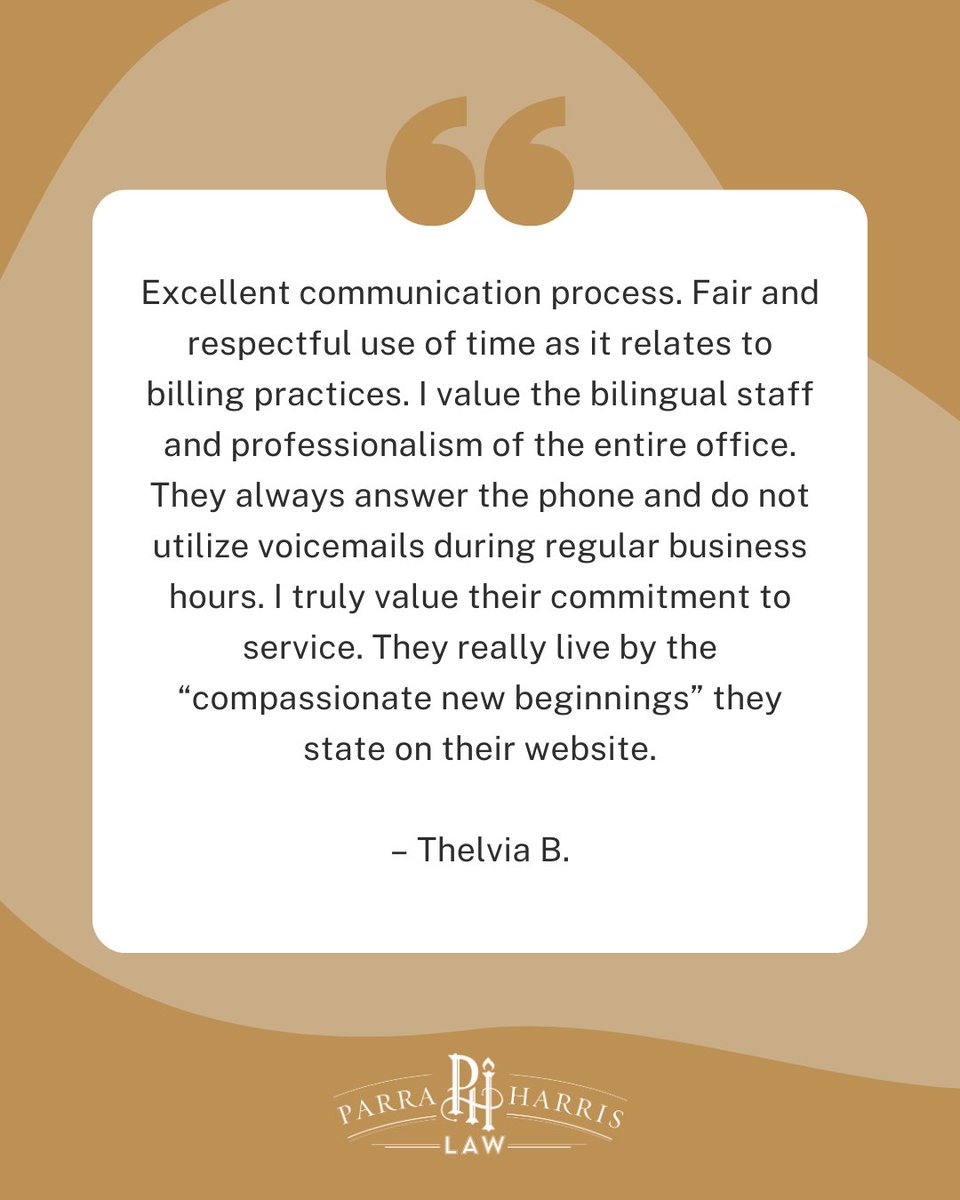 Responsive, bilingual communication and a commitment to service — it’s all part of helping families move forward with compassionate new beginnings.
ParraHarrisLaw.com | 904-900-1617

#ParraHarrisLaw #FamilyMatters #FamilyLaw #FloridaLaw #ClientReviews #JacksonvilleDivorce