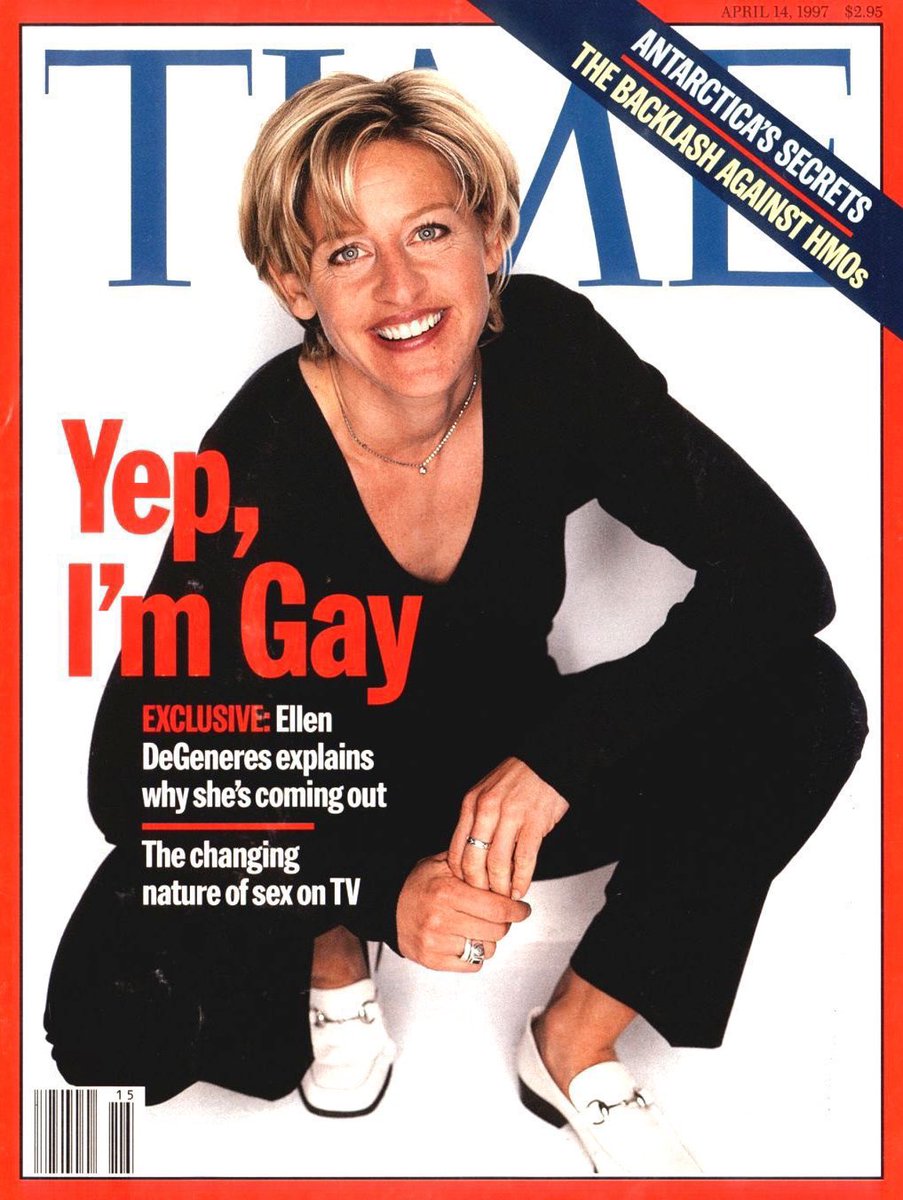 landofthe80s's tweet image. TIME Magazine, April 14, 1997 | Ellen DeGeneres #90s