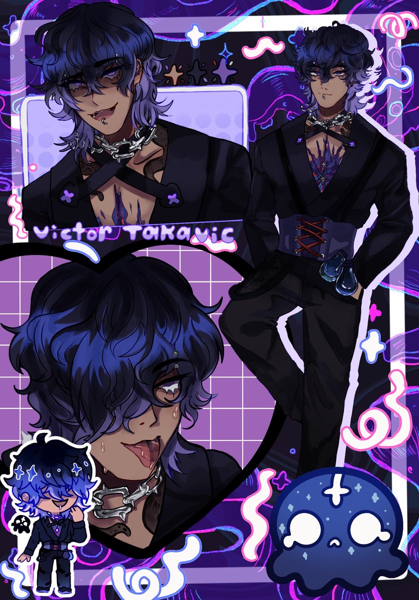 VTakavic's tweet photo. Character reference sheet of my sweet handsome boy!!!! #vtuber https://t.co/n8QidqbgTA