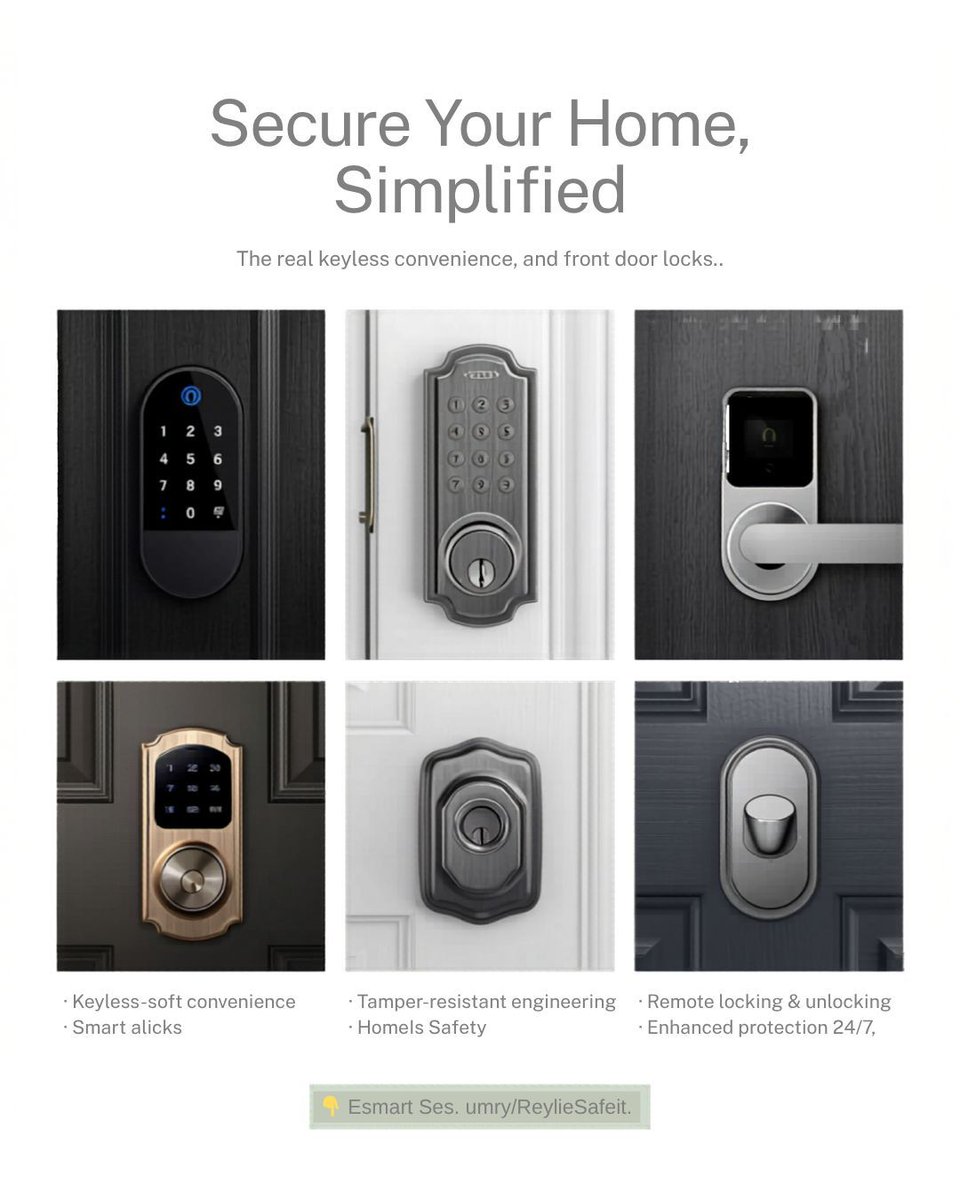 Lockdownhomes's tweet image. Smart locks allow you to control and monitor your home from anywhere.
Electric locksets eliminate the risk of lost or stolen keys.
#SmartHomeSecurity
#KeylessEntry
#HomeSafety
#SmartLocks
#SecureLiving