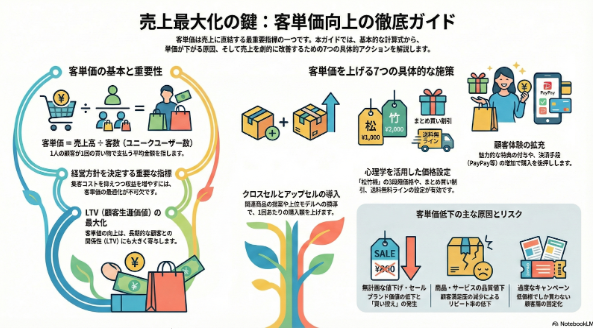 EGrant01's tweet photo. 売上直結！「客単価」を正しく理解していますか？💡 単なる値上げではなく、購入件数や1品あたりの価格を見直すことが重要です。

✅売上÷客数で算出 
✅アップセルの活用 
✅セット販売で単価UP

#マーケティング #客単価 https://t.co/6tzeH4lPHm