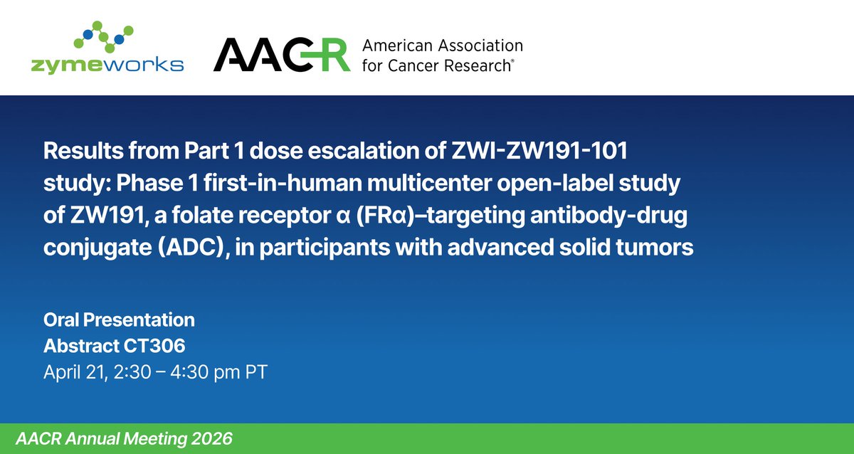 We are thrilled to be sharing new clinical data from our first-in-human multicenter open-label study of our folate receptor α (FRα)–targeting antibody-drug conjugate (ADC).

Abstract CT306, will be held Tuesday, April 21, 2026 at 2:30 – 4:30 pm Pacific Standard Time (PST).