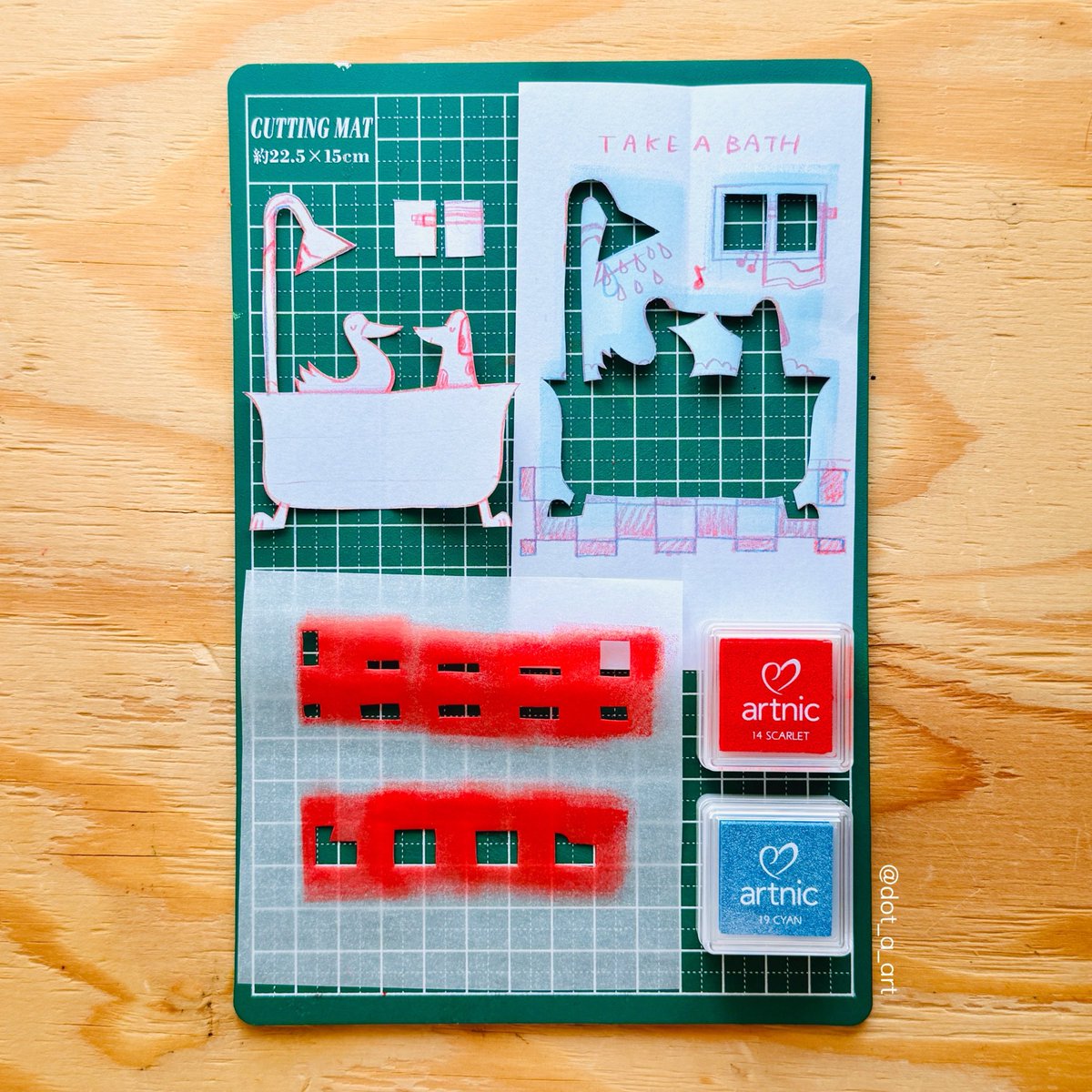 dot_a_art's tweet image. 🛁🪿🐶 #illustration #イラスト