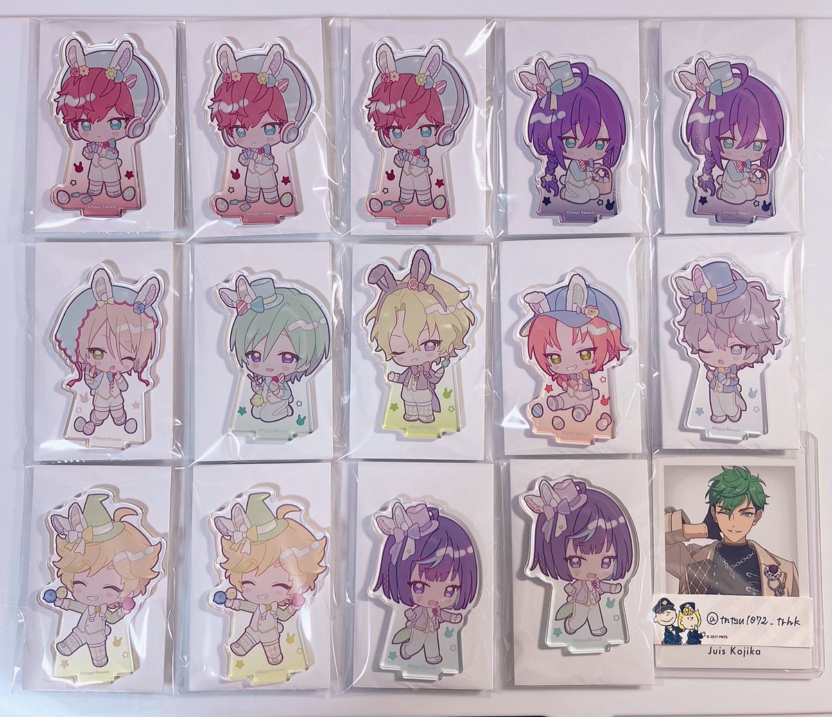 tntsu1072_trhk's tweet photo. 【交換】あんスタ アニカフェ アクスタ

譲 ▷▶ ☆一彩 マヨイ 藍良 巽 ☆日和 ☆レオ ☆泉 宙 エス

求 ▷▶ 司3＞ジュイス2 維吹2＞カンナ2
　　　 または画像2枚目

✧郵送＞都内or現地24日、25日手渡し
✧☆⇄イースター司、ジュイスのみ

一部お声掛け中。
検索からもお気軽にお声掛けください。 https://t.co/4kBrstRDVW