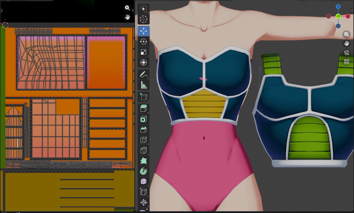 ChaiTea_TeaTea_'s tweet image. Caulifla - [WIP]

I’m trying to recreate Fasha’s outfit (like in Gekishin Squadra) in the FighterZ style.

I’ve finished texturing the front of the armor, and if everything goes well, you already know how to make Fasha’s armor.

#DragonBall #b3d #render