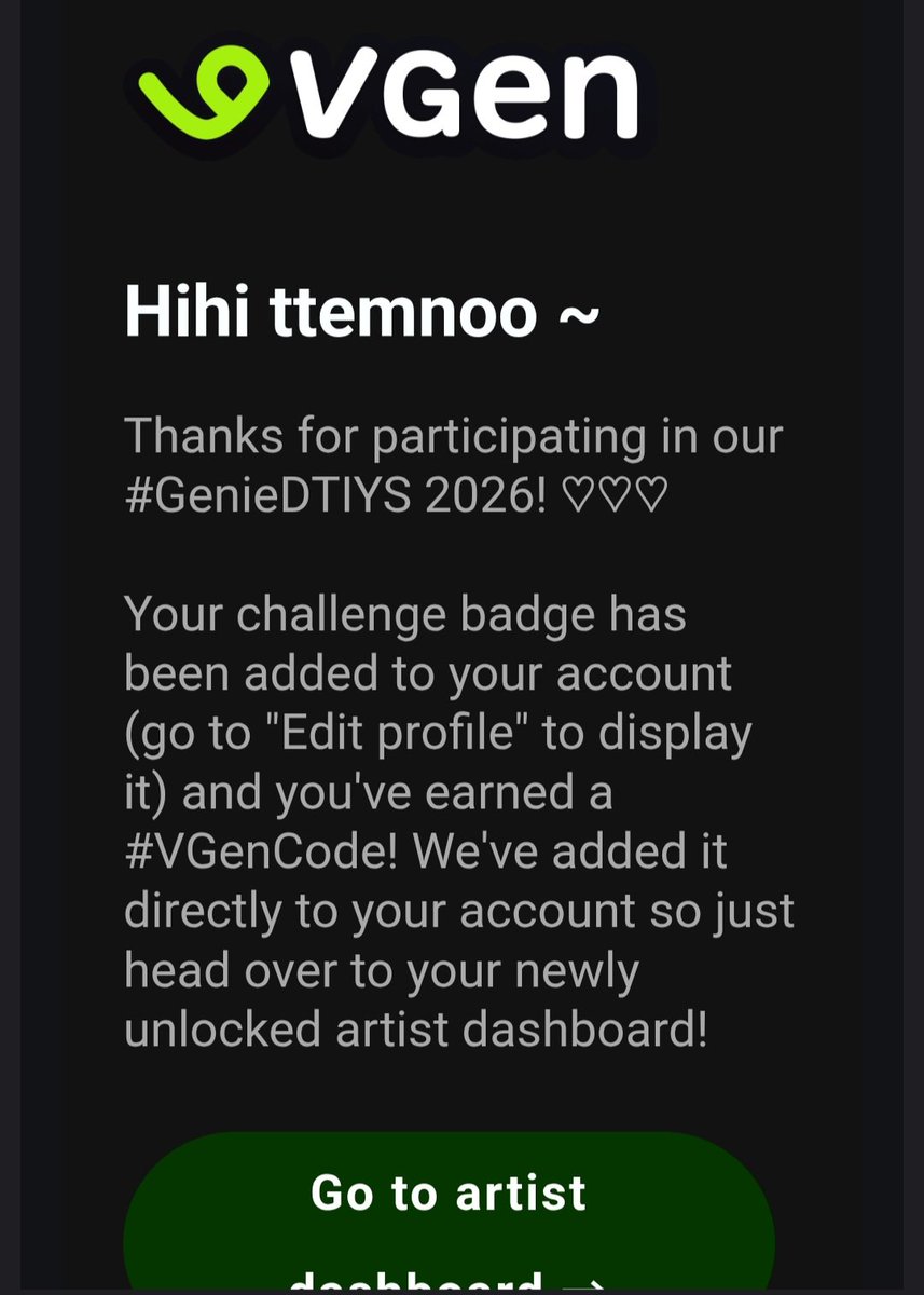 Omggg i post a youtube video crying bc i dont get the vgen code with the DTIYS (my fault ) but apparently i did (just get this email) 

Im so happy im screaming