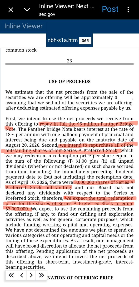 BaggedNBroken's tweet photo. Hey #MMTLP, it looks like NextScam wants to use S-1 proceeds to pay off $6M in debt, buy back Series A preferred shares, and whatever's left (if anything) goes to operations.
So what do common shareholders get out of that?
ZIP, ZILCH, NADA
#WINNING
#TRUSTINGREG
#MONEYGAWN
#SHITCO https://t.co/5qlHmZdI3D