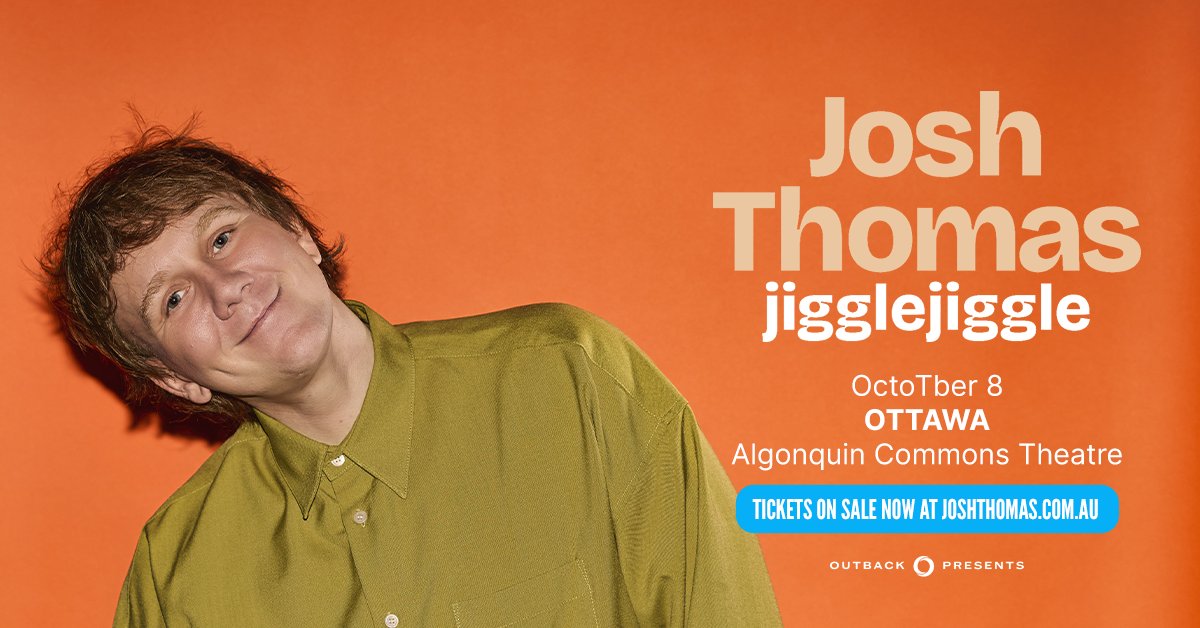 ACT_Ottawa's tweet photo. Josh Thomas is taking Jiggle, Jiggle international! 🎤 After 20 years and two hit TV shows, he’s back on stage for an hour of sharp wit and "dumb, happy" chaos. Don't miss out!

📅 Thursday, October 8, 2026 at 7:00 PM
ℹ️ https://t.co/u6JLfjxPNc 
🎟️ https://t.co/vevOQklLWZ https://t.co/DLt2enOa9Q
