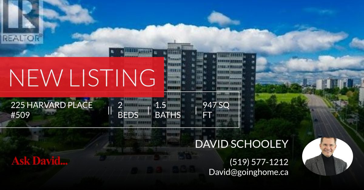 RemaxGoingHome's tweet photo. 📍 New Listing 📍 Take a look at this fantastic new property that just hit the market located at 225 Harvard Place #509 in Waterloo. Reach out here or at (519) 577-1212 for more information

Moving? Get it Right. #AskDavid #TheN... https://t.co/s6kJhKdlCD https://t.co/lWRn8Q3hzZ